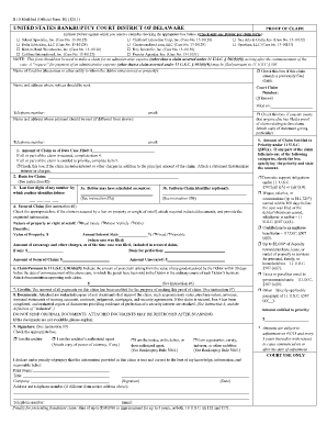 US Bankruptcy Proof of Claim Form