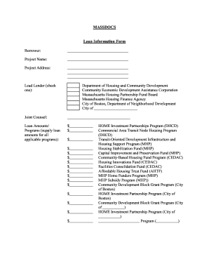 Loan Information Form