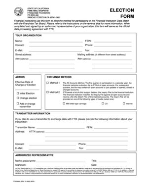 California FIDM Election Form