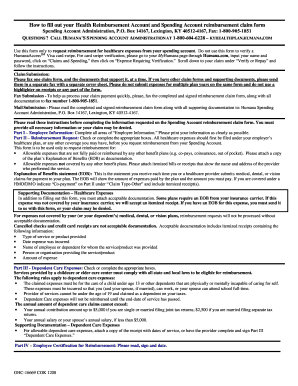 Health Reimbursement Account Claim Form