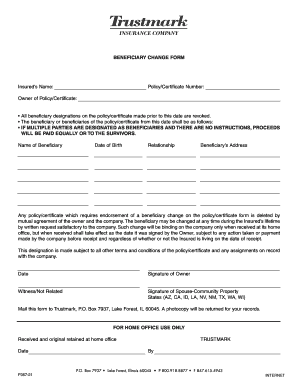 Beneficiary Change Form
