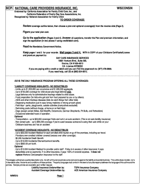 Childcare Liability and Accident Insurance Application