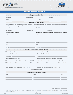 CFP Certification Renewal Form