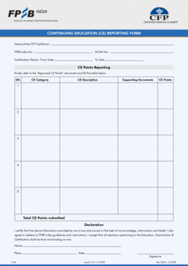 Continuing Education Reporting Form