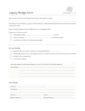 Legacy Pledge Form