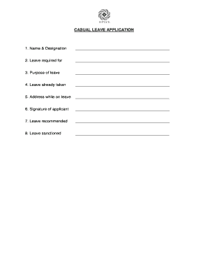 Casual Leave Application Form Blank Fillable Template Fill Out Casual Leave Application Form Blank Fillable Template Fill Out