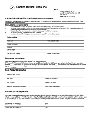 Automatic Investment Plan Application