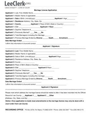 Fillable Online leeclerk Applications & Forms - Lee County Clerk of