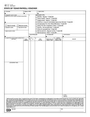 Texas Payroll Voucher