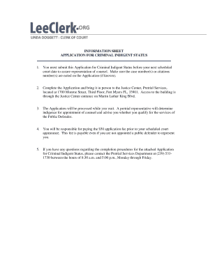 Application for Criminal Indigent Status