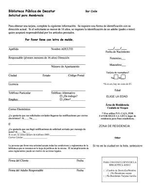 Solicitud para Membresía