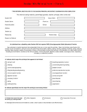 Section 504 Referral Form