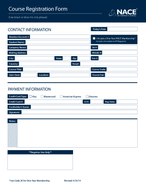Course Registration Form