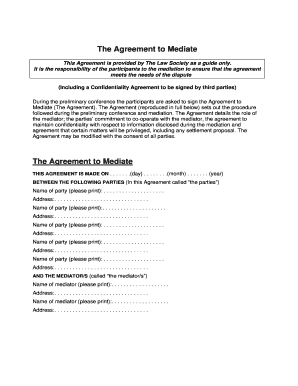 Agreement to Mediate