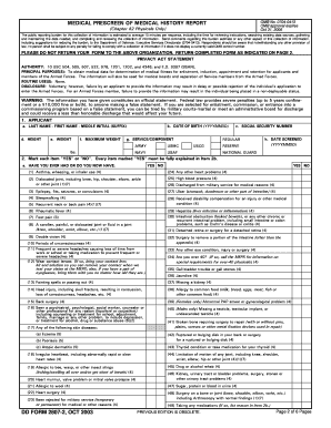 DD Form 2807-2 Medical Prescreen