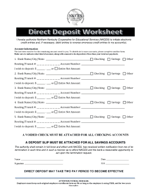 Direct Deposit Authorization Form