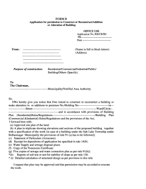 Building Construction Permission Application