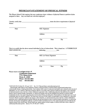 Physician's Statement of Physical Fitness