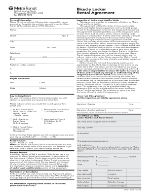 Bicycle Locker Rental Agreement