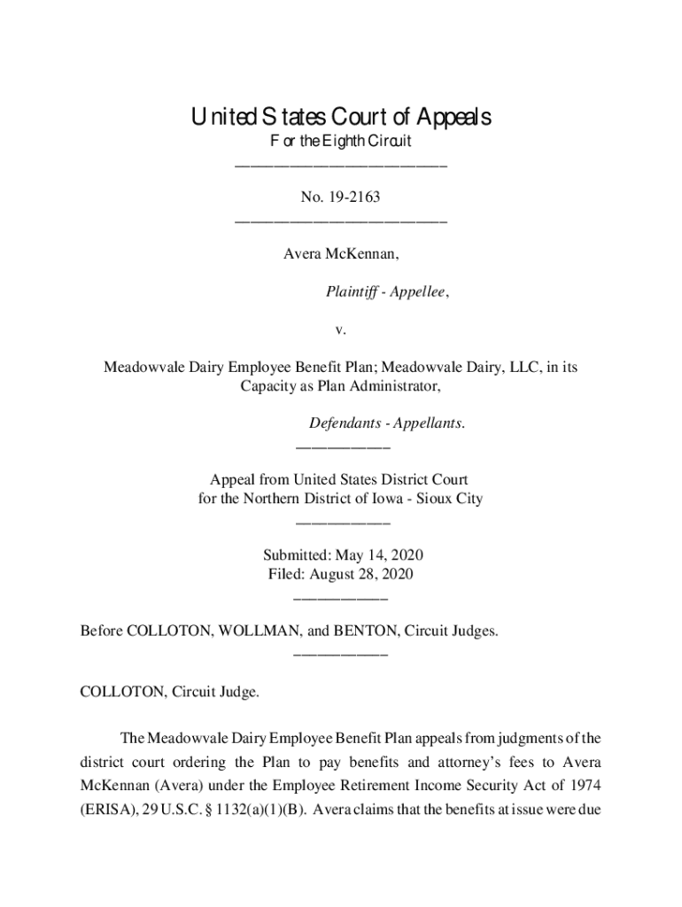 Fillable Online Meadowvale Dairy Employee Benefit Plan; Meadowvale