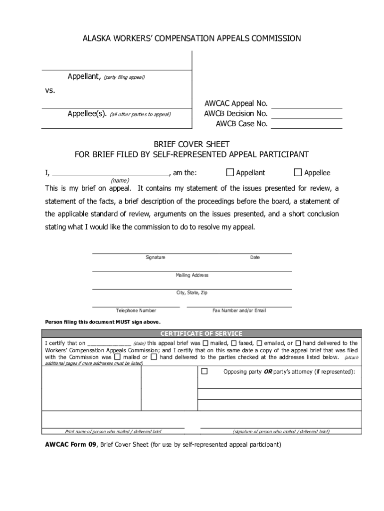 Fillable Online Alaska Workers' Comp Claims Eligibility, Filing, and