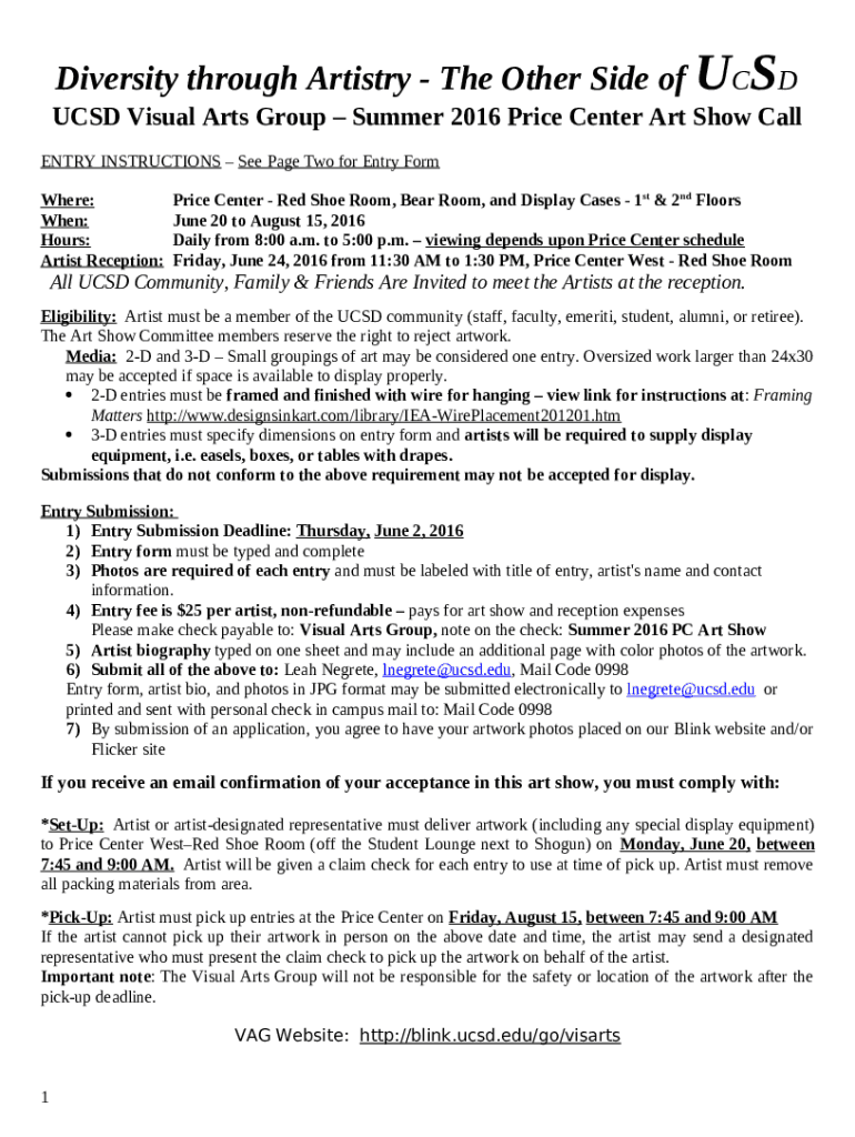 UCSD Staff Association Visual Arts Group blink ucsd Doc Template
