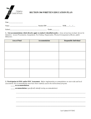 Fillable Online 504 sample.docx Fax Email Print - pdfFiller