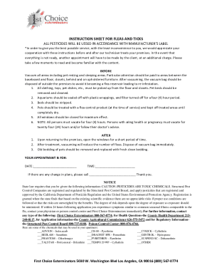 Flea and Tick Treatment Instructions