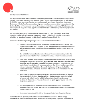 Dear Sponsors and Exhibitors: