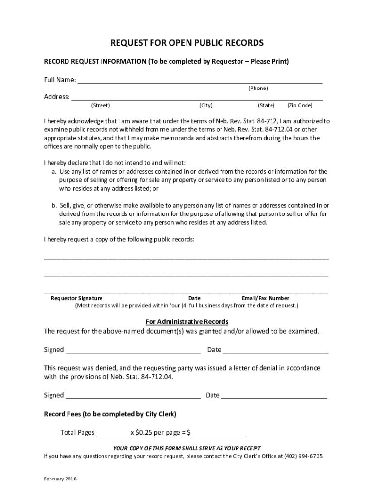 Fillable Online Request Public Records MiamiDade County Fax Email