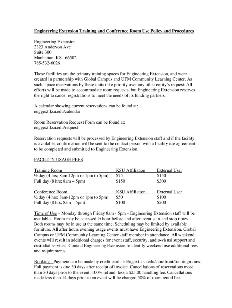 Fillable Online Engineering Extension Training And Conference Room Use Fillable Online Engineering Extension Training And Conference Room Use