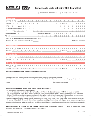 TER Grand Est Solidarity Card Application