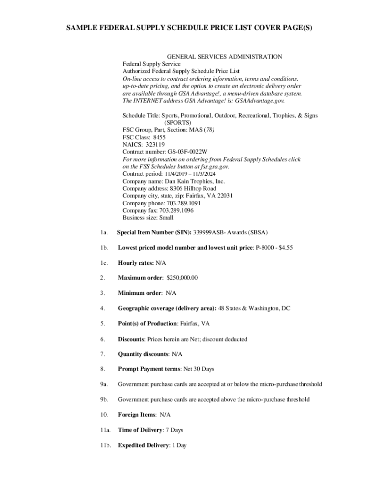 fillable-online-sample-federal-supply-schedule-price-list-cover-page-s