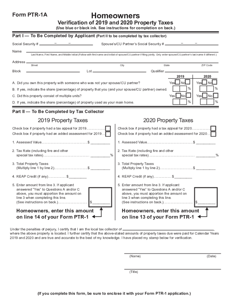 ptr 1a form Preview on Page 1