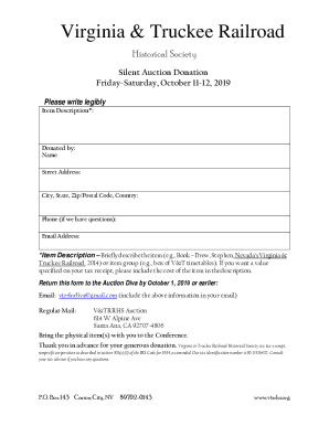 NEAFCS SILENT AUCTION DONATION FORM