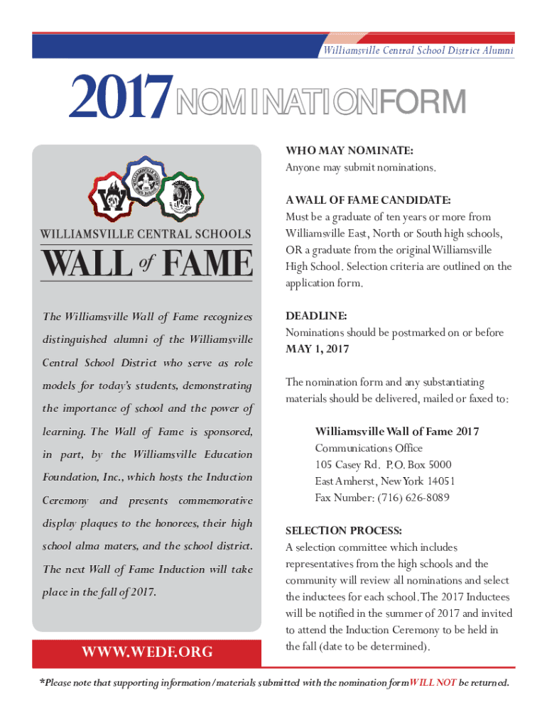 Fillable Online Wall of Fame Form.indd Fax Email Print pdfFiller
