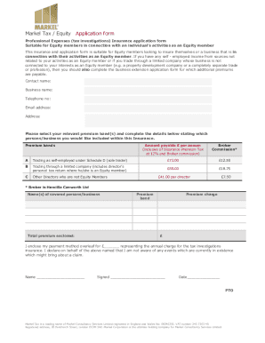 Fillable Online Markel Tax / Equity Business extension application form ...