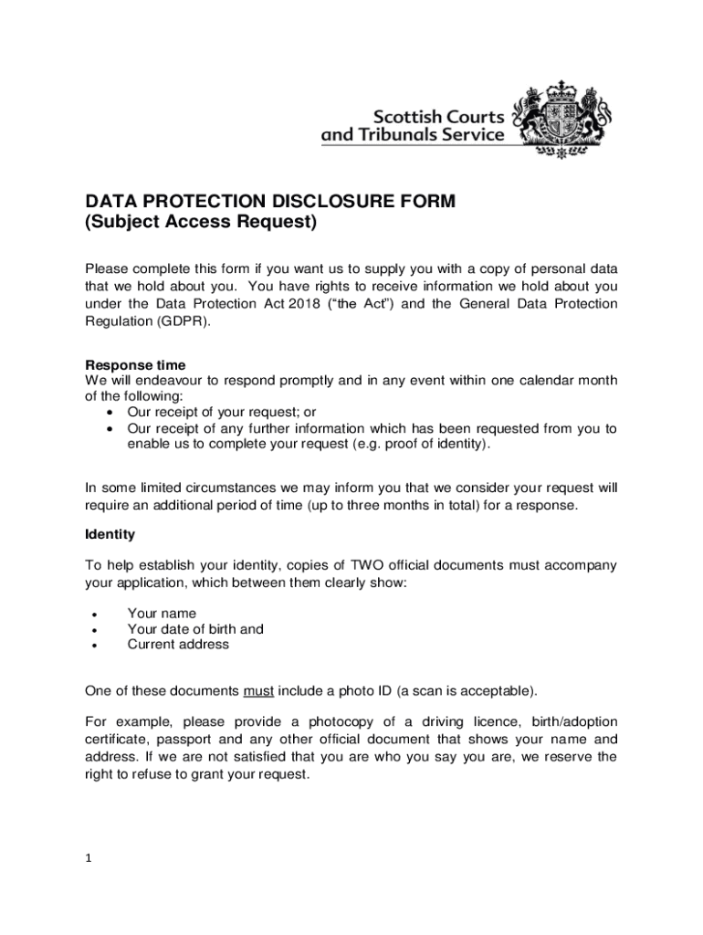 Fillable Online DATA PROTECTION DISCLOSURE FORM Fax Email Print - pdfFiller