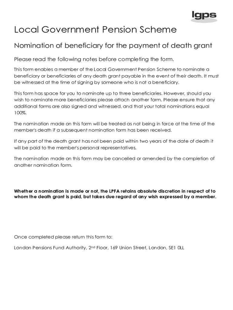 Fillable Online lpfa org Joining the Local Government Pension Scheme (LGPS) Fax Email Print