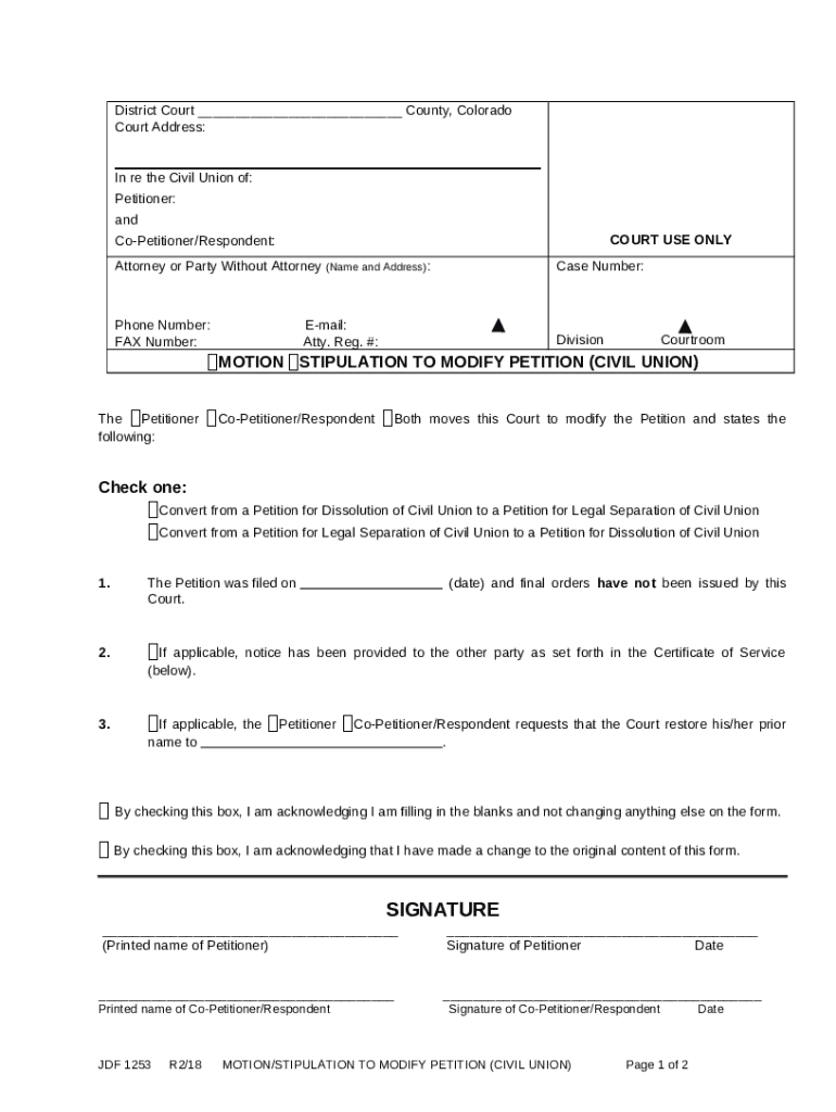Affidavit For Decree Without Appearance Civil Union JDF Doc