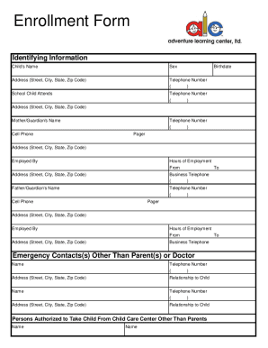 User Enrollment Form State Childrens Services
