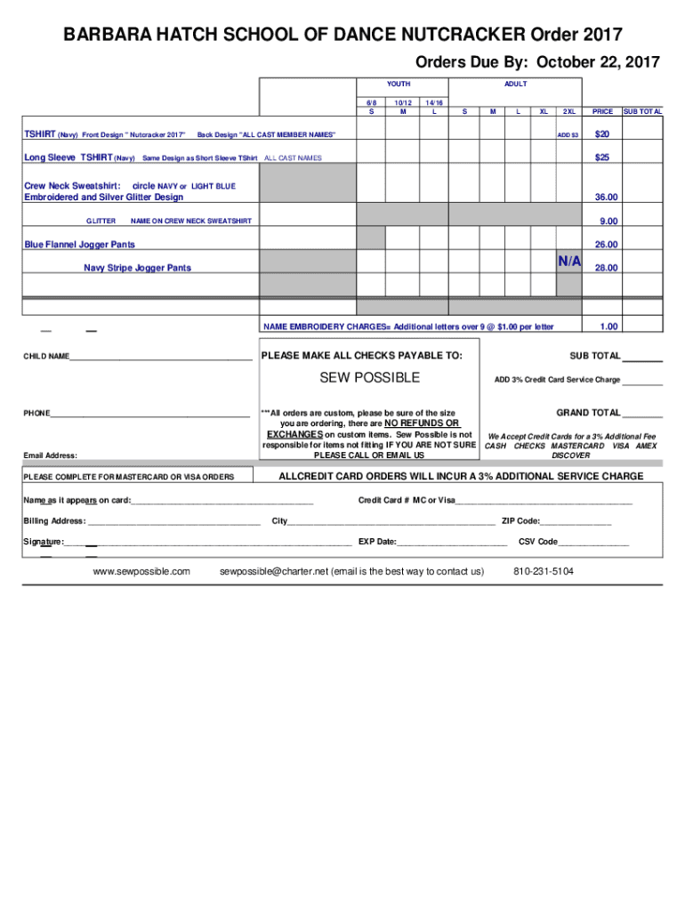 Fillable Online Sacramento Nutcracker Picture Order Form Fax Email
