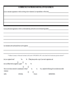 Official Application for Membership