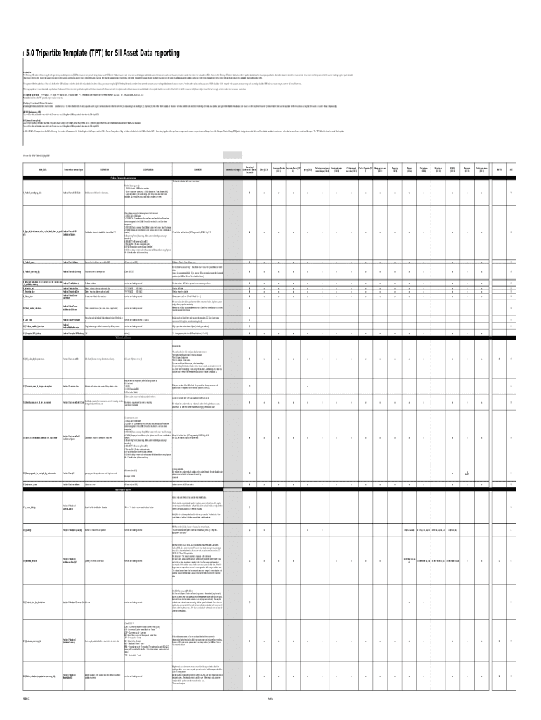 Fillable Online 0 Tripartite Template (TPT) for SII Asset Data ...