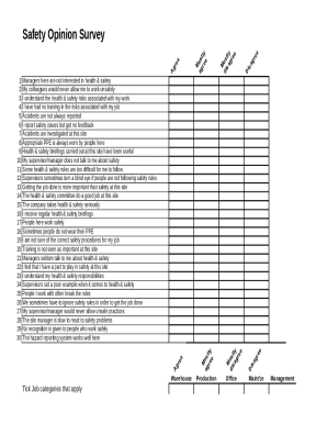 Safety Opinion Survey Form