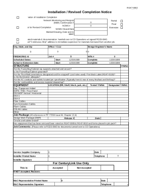 Central Office Installation Job Workbook