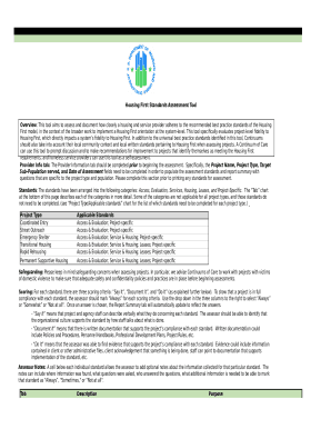 requirements, and homeless service providers can use this tool as a self-assessment