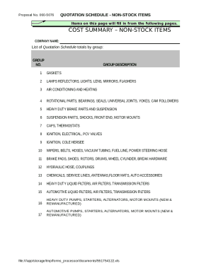 Items on this page will fill in from the following pages