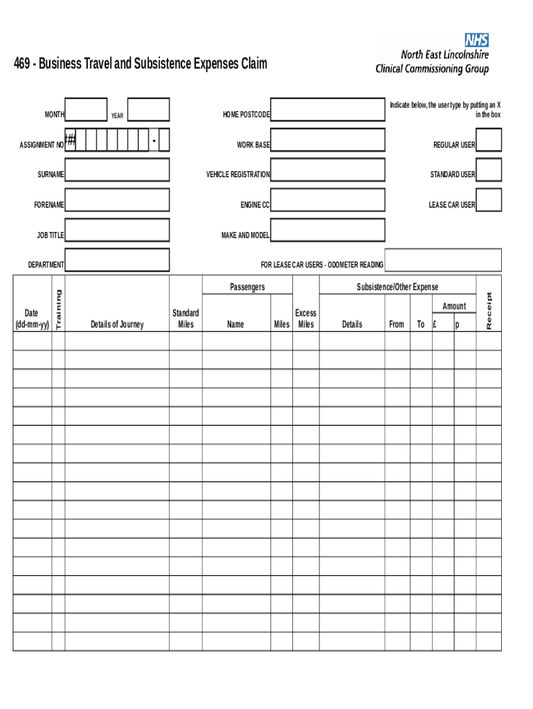 business travel and subsistence expenses self assessment