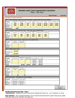 Flexible Cash Lease Agreement Calculator
